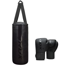 RDX F6 2FT KARA Kids Punch Bag & 6oz Gloves (Color: Black, size: 2FT)