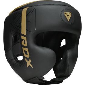 RDX F6 KARA Head Guard Black (Color: GOLDEN, size: XL)