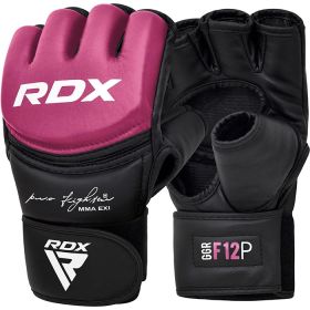 RDX GGR F-12 PLUS MMA Grappling Gloves Pink (Color: Pink, size: S)