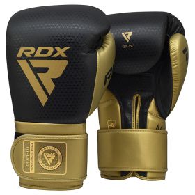 RDX L2 Mark Pro Sparring Boxing Gloves Hook and loop Black / Golden (Color: GOLDEN, size: 8OZ)