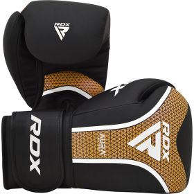 RDX BOXING GLOVES AURA PLUS T-17 (Color: BLACK GOLDEN, size: 16oz)