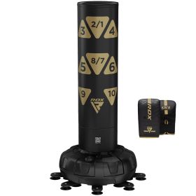 RDX KT Ronin 6ft 2-in-1 Free Standing Target Punch Bags With Mitts Set (Color: GOLD, size: 6FT)