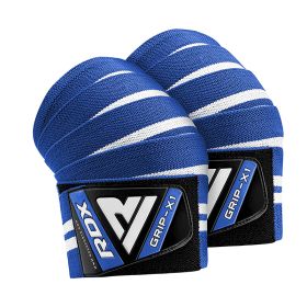 RDX K4 Weightlifting Knee Wraps OEKO-TEXÂ®Â Standard 100 certified (Color: Blue, size: Standard Size)
