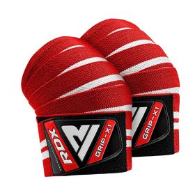RDX K4 Weightlifting Knee Wraps OEKO-TEXÂ®Â Standard 100 certified (Color: Red, size: Standard Size)