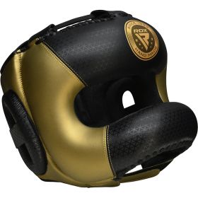 RDX L2 Mark Pro head Guard with Nose Protection Bar (Color: GOLDEN, size: XL)