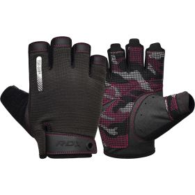 RDX T2 Weightlifting Gloves (Color: Pink, size: L)