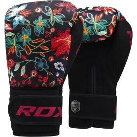 RDX FL3 Floral Boxing Gloves (Color: Black, size: 10oz)
