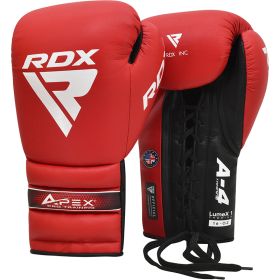 RDX APEX Lace up Training/Sparring Boxing Gloves (Color: Red, size: 14oz)