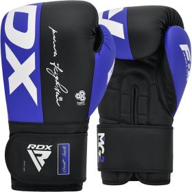 RDX F4 Boxing Sparring Gloves Hook & Loop (Color: BLUE/BLACK, size: 12oz)