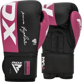RDX F4 Boxing Sparring Gloves Hook & Loop (Color: PINK/BLACK, size: 12oz)