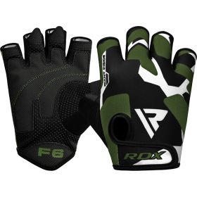 RDX F6 Fitness Gym Gloves (Color: BLACK/GREEN, size: XL)