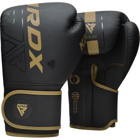 RDX F6 Kara Boxing Training Gloves Black (Color: GOLDEN, size: 12oz)
