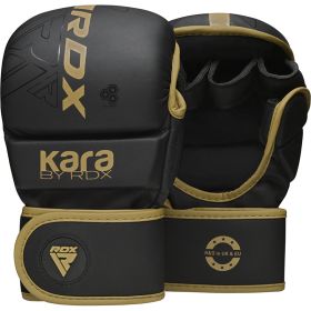 RDX F6 KARA MMA Sparring Gloves 7oz (Color: GOLDEN, size: L/XL)