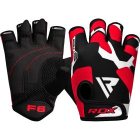 RDX F6 Fitness Gym Gloves (Color: Red, size: S)