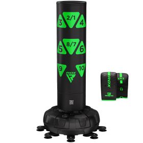 RDX KT Ronin 6ft 2-in-1 Free Standing Target Punch Bags With Mitts Set (Color: Green, size: 6FT)