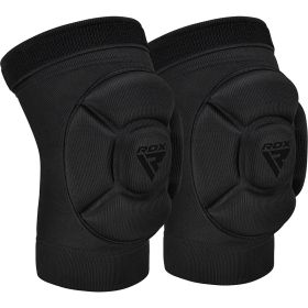 RDX MMA KNEE PADS (Color: BLACK/BLACK, size: M)