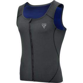 RDX Zippered Men Sweat Vest (Color: Grey, size: M)