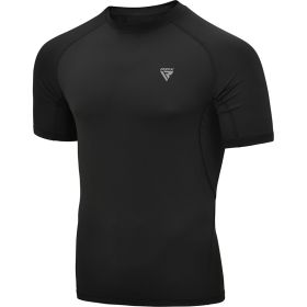 RDX T15 Short Sleeve Black Rash Guard (Color: Black, size: 3XL)