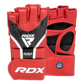 RDX GRAPPLING GLOVES AURA PLUS T-17 (Color: Red Black, size: S)