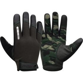 RDX T2 Touch Screen Friendly Full Finger Gym Gloves (Color: ARMY GREEN, size: L)