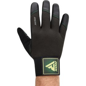 RDX T2 WEIGHTLIFTING FULL FINGER GYM GLOVES (Color: Green, size: L)