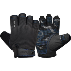 RDX T2 Weightlifting Half Finger Gym Gloves (Color: Blue, size: XL)