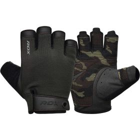 RDX T2 Weightlifting Half Finger Gym Gloves (Color: BROWN, size: M)