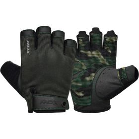 RDX T2 Weightlifting Half Finger Gym Gloves (Color: Green, size: S)