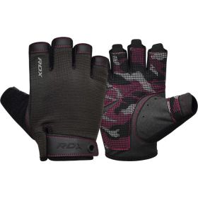 RDX T2 Weightlifting Half Finger Gym Gloves (Color: Pink, size: L)