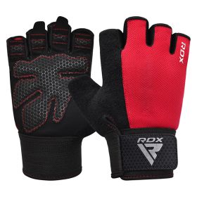 RDX W1H Gym Workout Gloves (Color: Red, size: M)