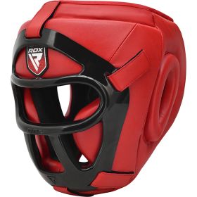 RDX T1 HeadGuard with Removable Face Cage (Color: Red, size: L)