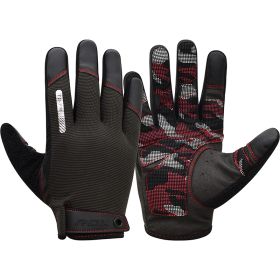 RDX T2 Touch Screen Friendly Full Finger Gym Gloves (Color: Red, size: S)