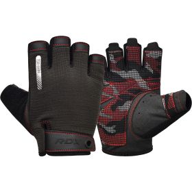 RDX T2 Weightlifting Gloves (Color: Red, size: XL)