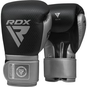 RDX L2 Mark Pro Sparring Boxing Gloves Hook and loop Black / Golden (Color: Silver, size: 10oz)