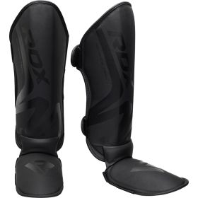 RDX T15 Noir Black Shin Instep Guards (Color: Black, size: M)