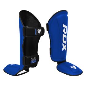 RDX T1 Black Shin Instep Guards (Color: BLUE/WHITE, size: L)