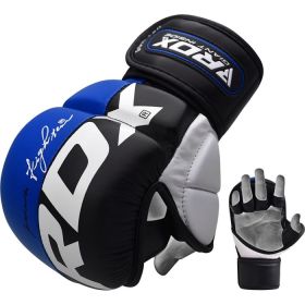 RDX T6 MMA Sparring Gloves 7oz (Color: Blue, size: M)