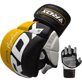 RDX T6 MMA Sparring Gloves 7oz (Color: Yellow, size: L)